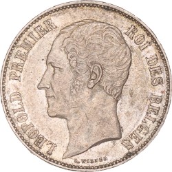 Belgium. Leopold I. 5 Francs. 1851.