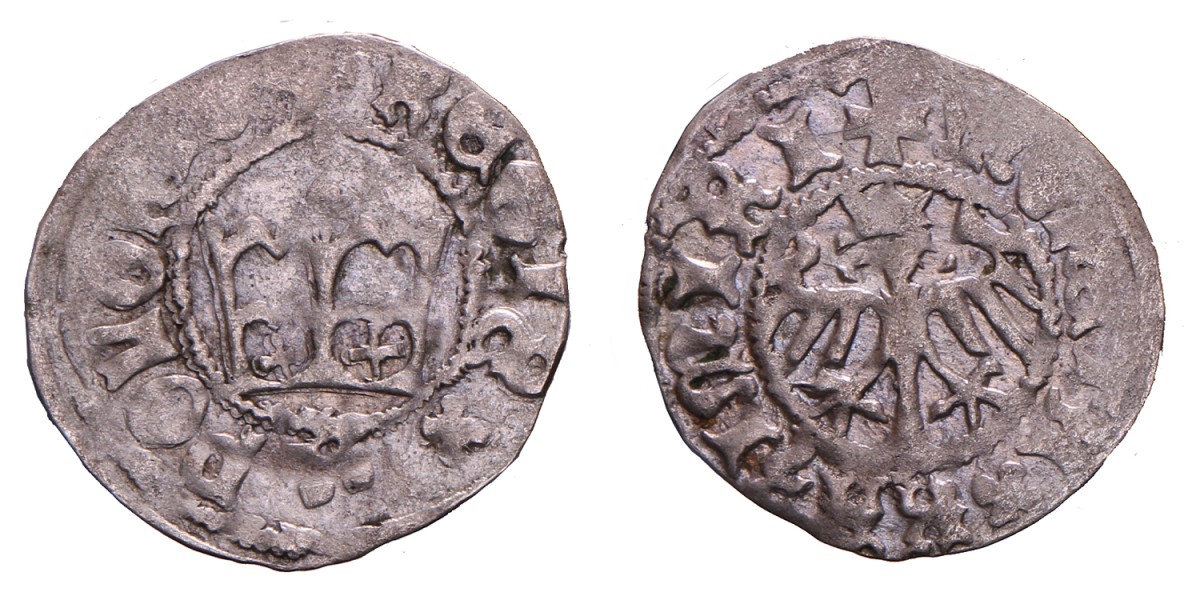 Poland. Kasimir IV Jagiello. ½ Groschen. N.D. (1447-1492 ).