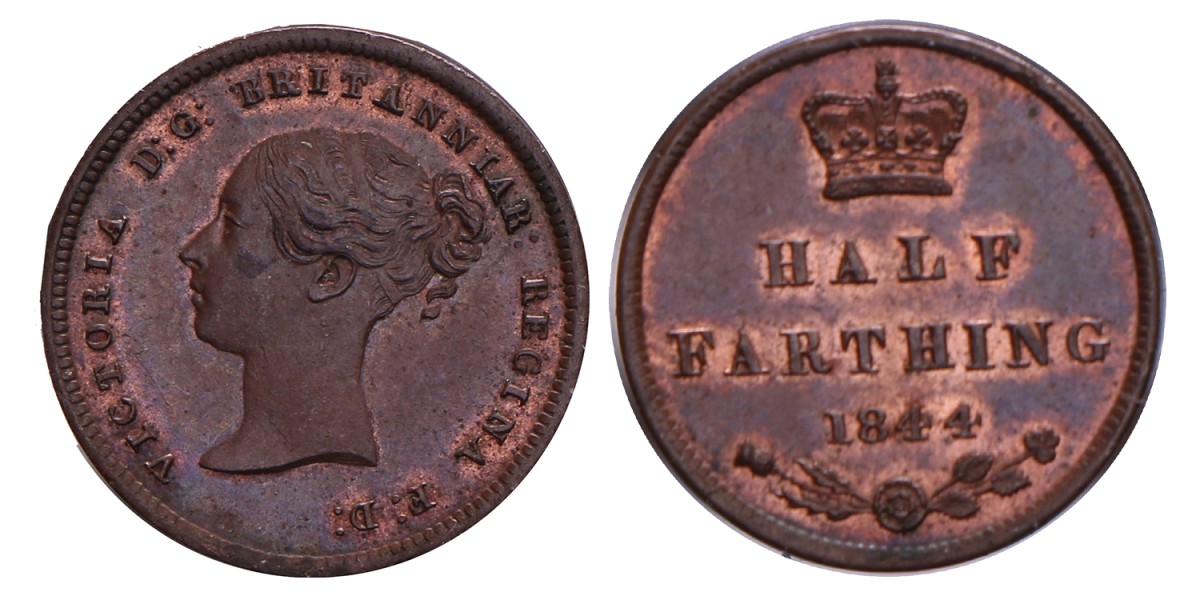 Great-Britain. Victoria. ½ Farthing. 1844.