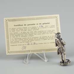 Miniatuur beroepswerker (Les Chapeliers, Foulons et Brandeviniers) zilver.