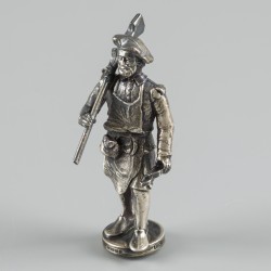 Miniatuur beroepswerker (Les Arquebusiers) zilver.