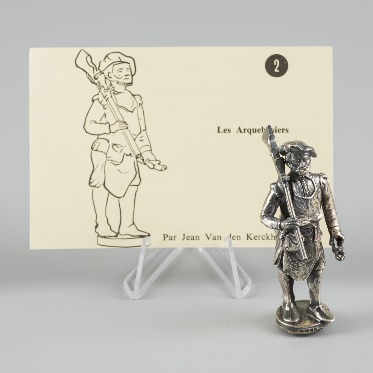 Miniatuur beroepswerker (Les Arquebusiers) zilver.