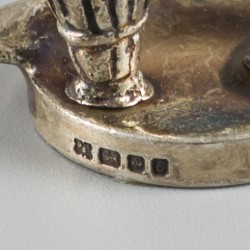 Miniatuur beroepswerker (Les Marchands de poisson d'eau douce) zilver.