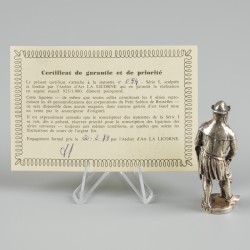 Miniatuur beroepswerker (Les Marchands de poisson d'eau douce) zilver.