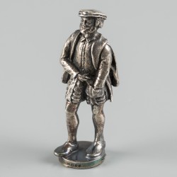Miniatuur beroepswerker (Les Merciers) zilver.