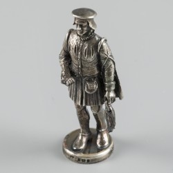 Miniatuur beroepswerker (Marchands de poissons salés) zilver.