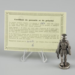 Miniatuur beroepswerker (Marchands de poissons salés) zilver.