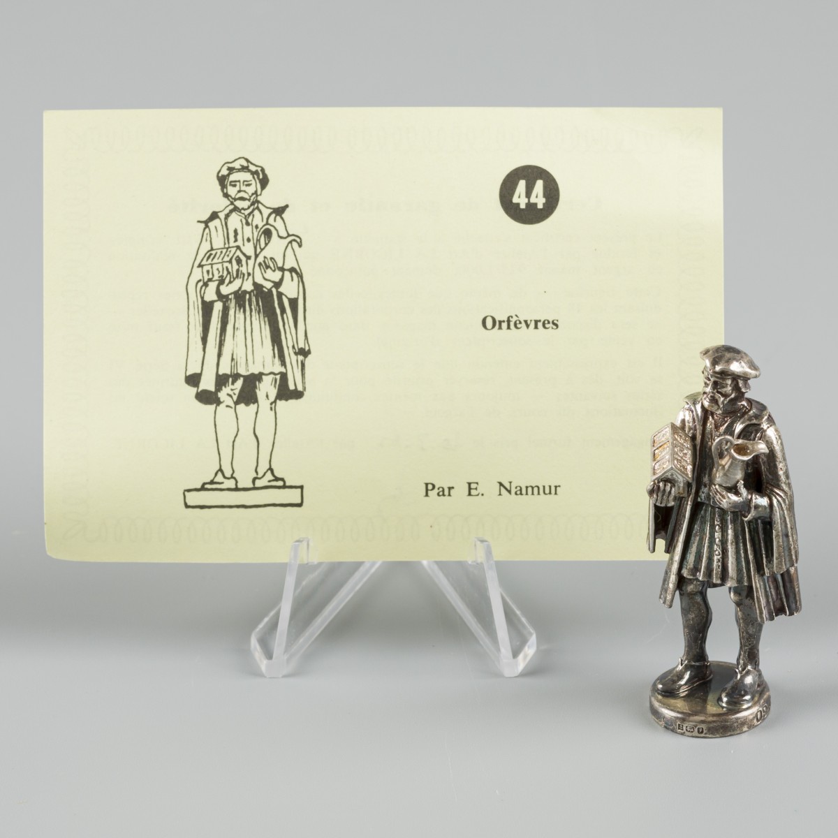 Miniatuur beroepswerker (Orfèvres) zilver.