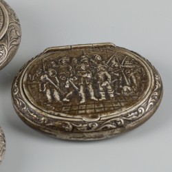 3-delig lot pillen- / pepermuntdoosjes zilver.