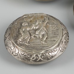 3-delig lot pillen- / pepermuntdoosjes zilver.