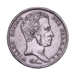 1 Gulden. Willem I. 1824 U met streep. Zeer Fraai +.