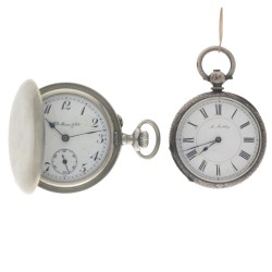 Lot van 2 zakhorloges - A. Mathey & H.J. Moser&Cie - ca. 1880/1920.