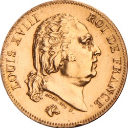 France. Louis XVIII. 40 Francs. 1818 W.