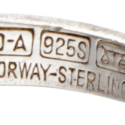 Sterling zilveren ring bezet met agaat door Noorse designer David Andersen.