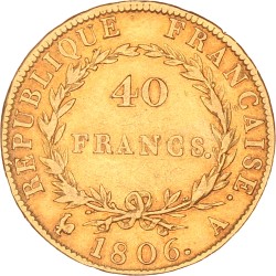 France. Empire. Napoleon. 40 Francs. 1806 A.