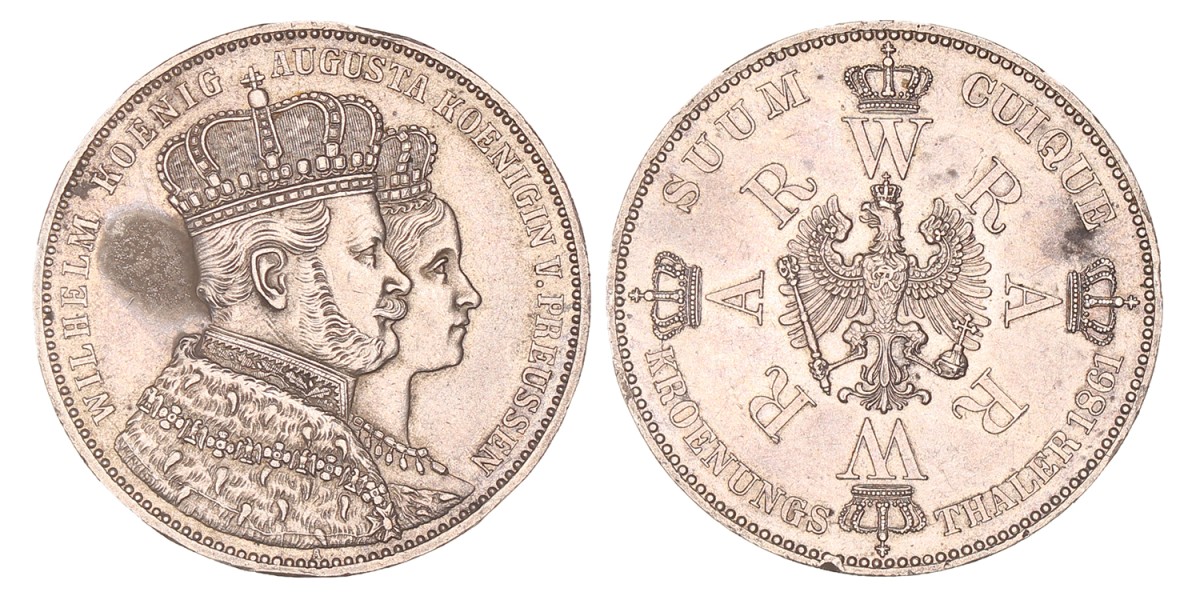 German States. Prussia. Wilhelm I. Thaler. 1861.