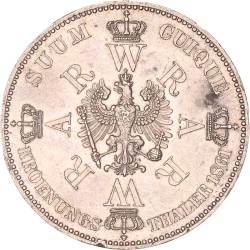 German States. Prussia. Wilhelm I. Thaler. 1861.