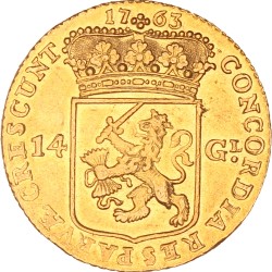 Gouden rijder van 14 Gulden. Utrecht. 1763. Zeer Fraai +.