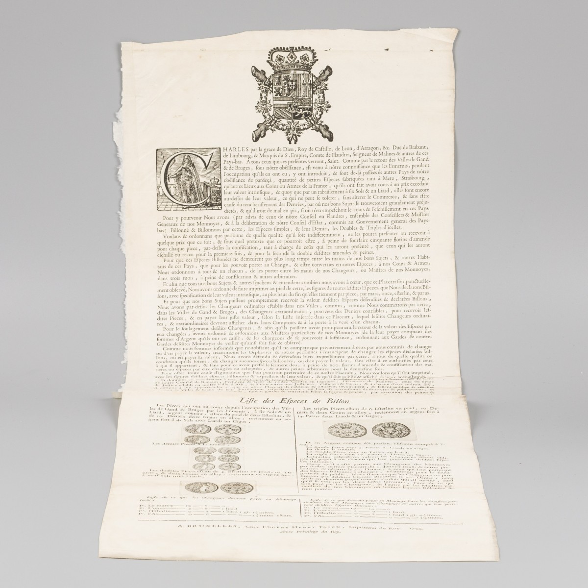 Een traktaat aangaande "Billions" - Franse munten van edelmetaal, uitgegeven door: Eugene Henry Fricx, Brussel, 1709.