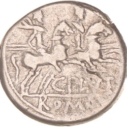 Roman republic. C. Plutius. Denarius. N.D. (121 BC).
