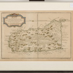 Jacques-Nicolas BELLIN (1703-1772), Landkaart van Saint Lucia - Carte de l’Isle de Sainte Lucie, mid. 18e eeuw.