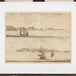 Cornelis de Bruyn (1652-1727), Gebergte genaemt Loeffoert, Lofoten archipel, Noorwegen, 1711.