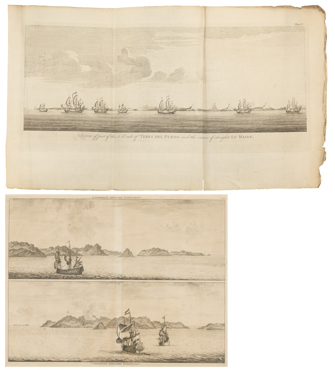 Cornelis de Bruyn (1652-1727), Gebergte genaemt Loeffoert, Lofoten archipel, Noorwegen, 1711.