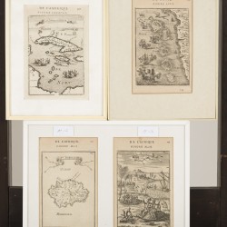 Malais, Landkaarten van diverse regio's: Cuba, Asië; Réunion, Mauritius, Frankrijk, 18e eeuw.