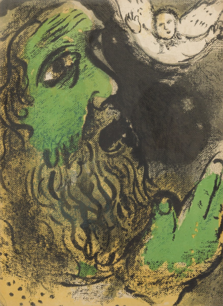 Marc Chagall (Liozna, Belarus 1887 - 1985, Saint Paul de Vence, France), "Hiob Priant", lithografie.
