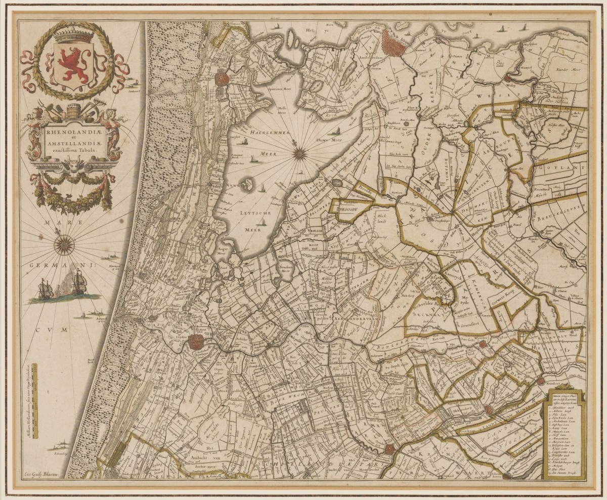 Willem Jansz. (also written Guilielmus Janssonius) = Willem Janszoon Blaeu, Rhenolandia et Amstellandia, 1647.