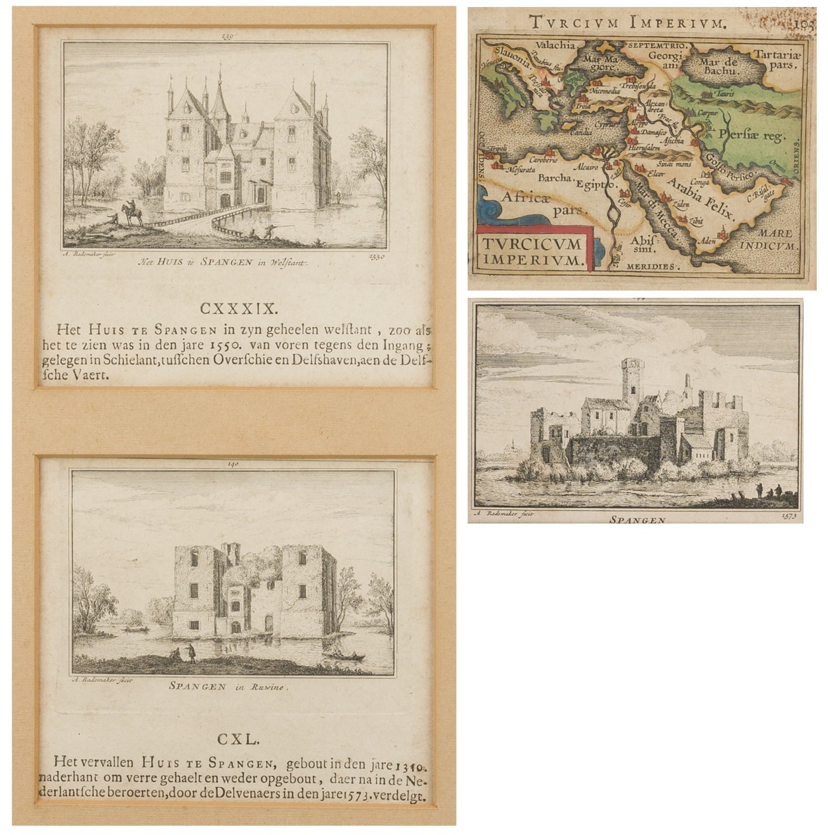 Een kavel bestaande uit (4) gravures.