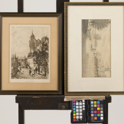 Een lot bestaande uit (5) facsimile's, een sepia en een aquarel