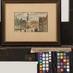 Een lot bestaande uit (5) facsimile's, een sepia en een aquarel
