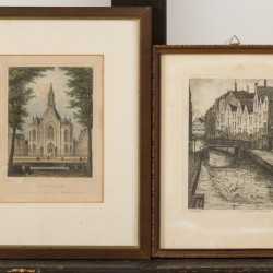 Een lot bestaande uit (7) etsen, gravures en reproducties met als onderwerp o.a. Rotterdam.