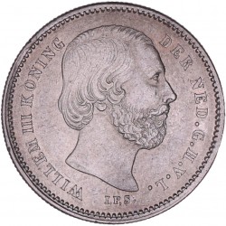 25 Cent Willem III 1887. Prachtig - (R. opgewreven).