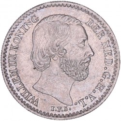 10 cent Willem III 1874 zwaard met klaverbladvormig einde. Prachtig / FDC.