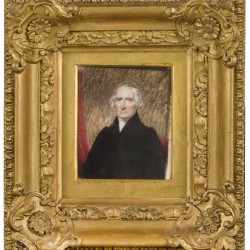 Franse School, Miniatuurportret van een oude man, 19e eeuw. 