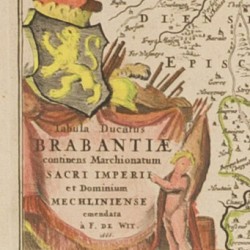 Een kaart van Brabant door Frederik de Wit (1629 - 1706) Tabula Ducatus Brabantiae continens Marchionatum Sacri Imperii et Dominium Mechliniense - gedateerd 1666.