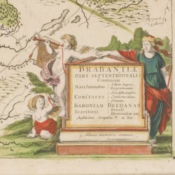 Een kaart van Brabant door Frederik de Wit (1629 - 1706); Brababatiae pars spetentrionales continens.