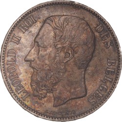 Belgium. Leopold II. 5 Francs. 1873.