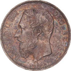 Belgium. Leopold II. 5 Francs. 1873.