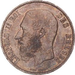 Belgium. Leopold II. 5 Francs. 1868.