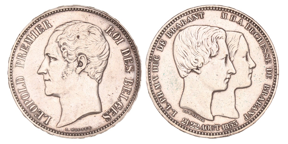 Belgium. Leopold I. 5 Francs. 1853.
