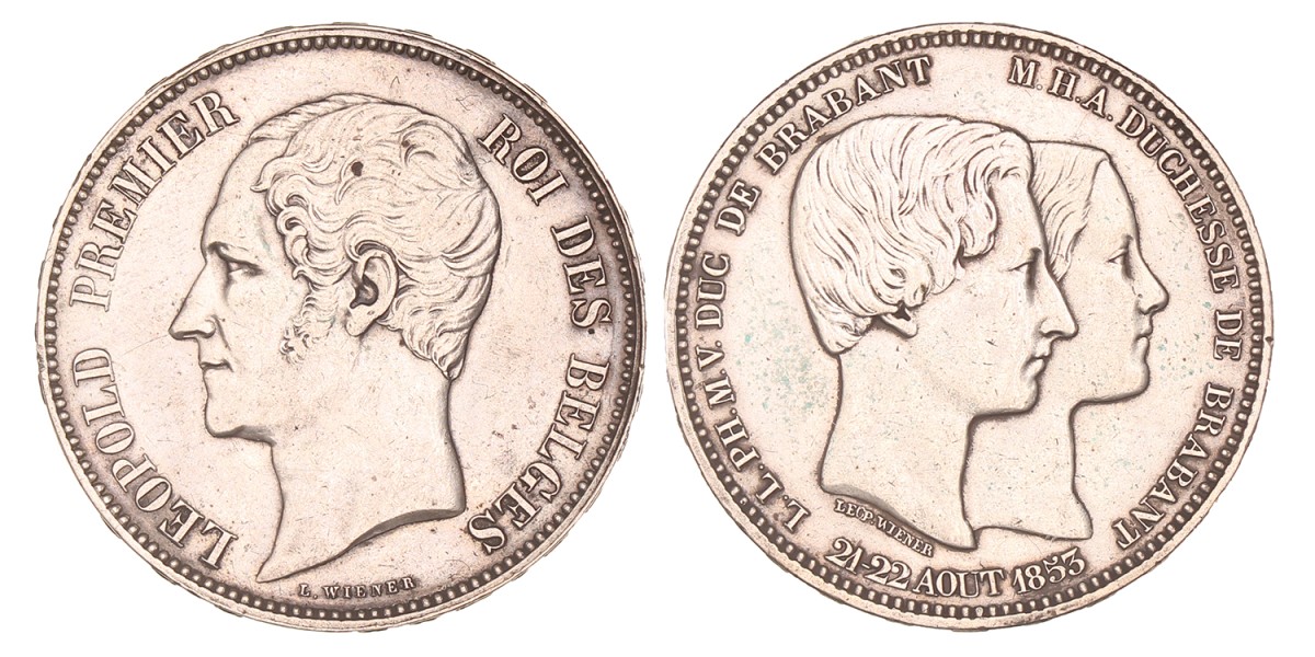 Belgium. Leopold I. 5 Francs. 1853.