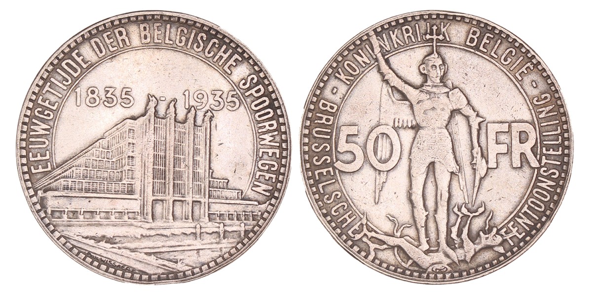 Belgium. Leopold III. 50 Francs. 1935.