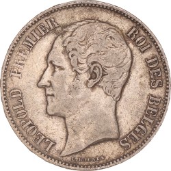 Belgium. Leopold I. 5 Francs. 1849.