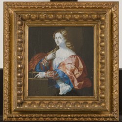 Italiaanse School, Dame in renaissance jurk met bijoux-kistje, mogelijk Lucretia, 19e eeuw.