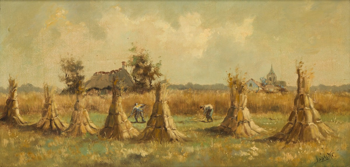 J. Dijkstra, Korenschoven op het land, 20e eeuw. 