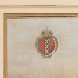 Matthäus Merian, Gezicht op Amsterdam in vogelvlucht, Holland, circa 1700.