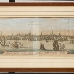 Matthäus Merian, Gezicht op Amsterdam in vogelvlucht, Holland, circa 1700.